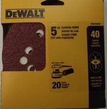DEWALT DWAS58040 40-Grit 5&quot; Disc Sandpaper 5 Or 8 Hole 20-Pack - $4.21