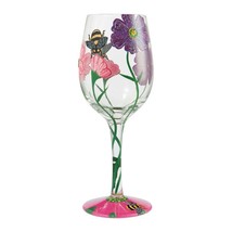 Lolita Wine Glass My Drinking Garden 15 oz 9" High Gift Boxed #6006288 Floral image 1