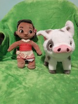 Disney Parks Baby Toddler Moana 12&quot; Plush Doll &amp; Pua Pig Stuffed Animal - $23.03