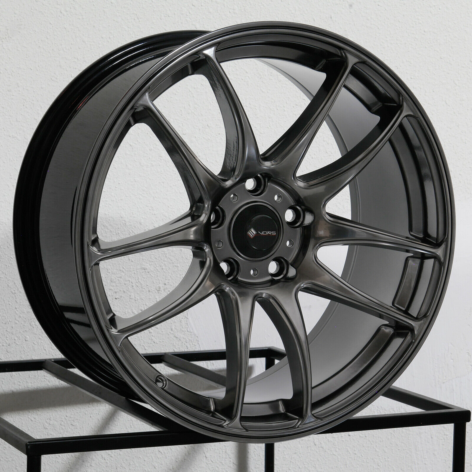 One 17x8 Vors TR4 5x114.3 35 Hyper Black Wheel Rim 73.1 - Wheels