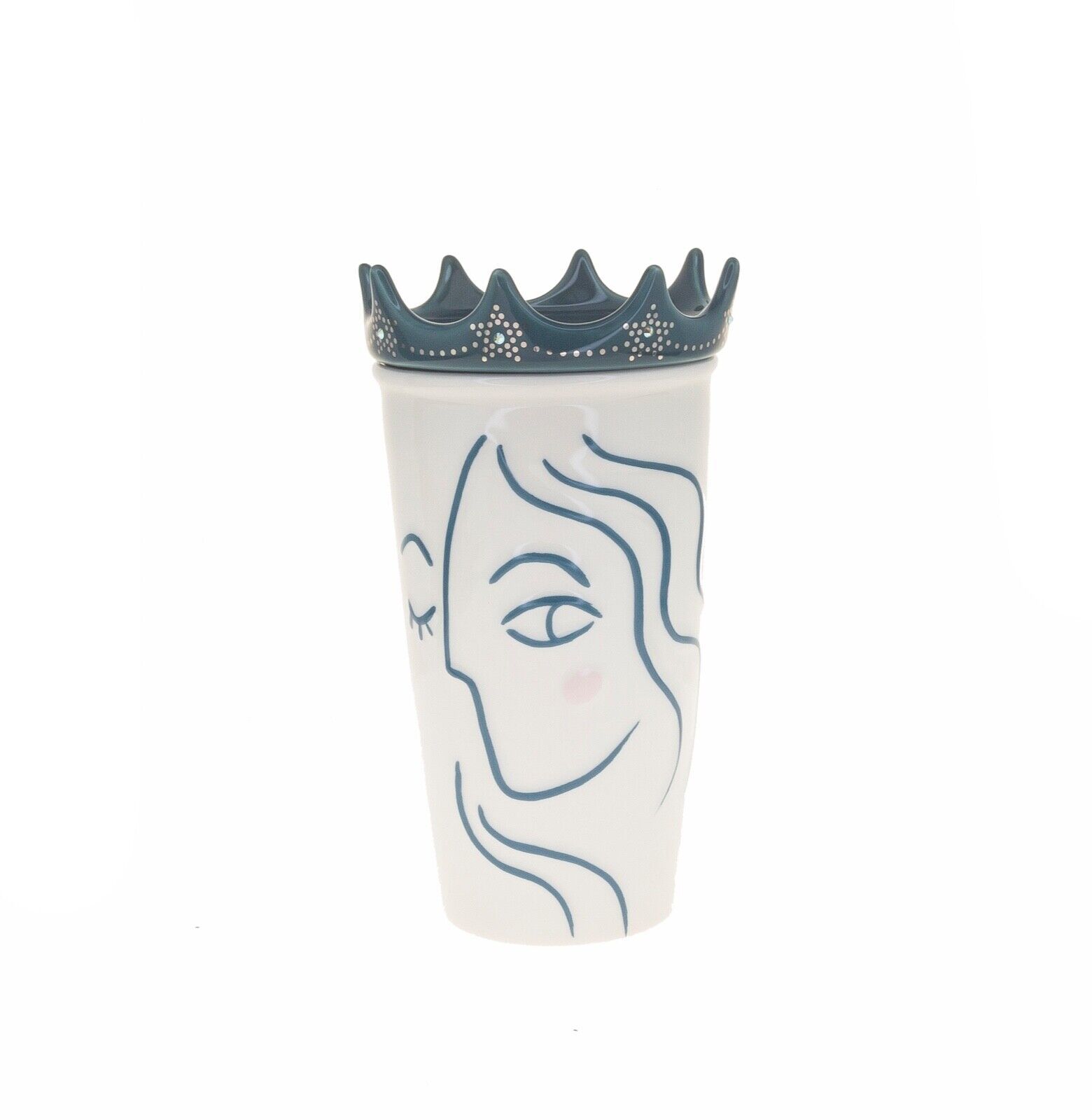 Primary image for Starbucks 2017 Crown Anniversary Siren Crystal Ceramic Tumbler Traveler Mug 10oz