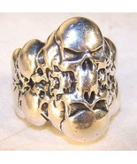 REFLECTION SKULLS BIKER RING mens jewelry BR254 silver rings SKELETON he... - $7.59