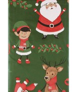 Christmas Vinyl Flannel Tablecloth 52 x 70 Oblong Santa Fox Polar Bear E... - $18.80
