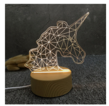 3D LED Lamp Creative Wood grain Night Lights Novelty Illusion Night Illusion 1 - $12.40