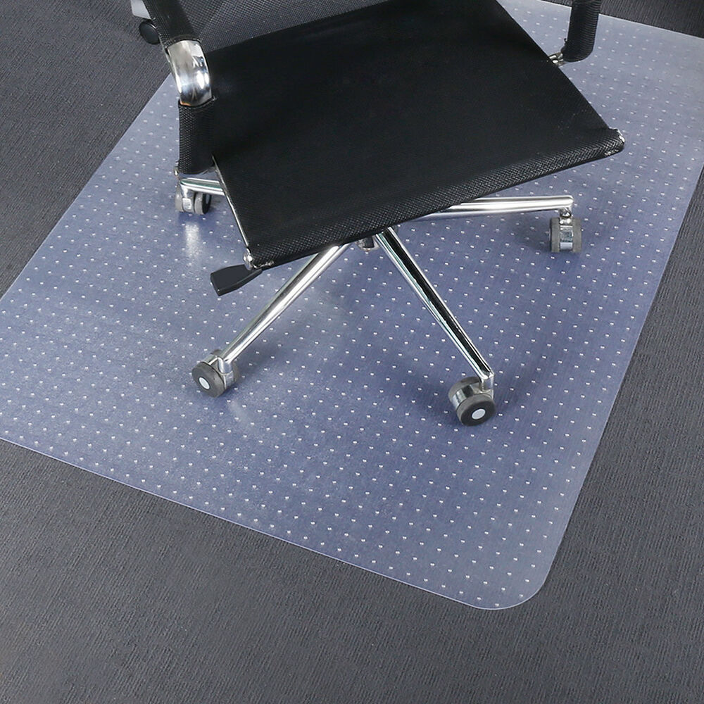 2PCs Non-Toxic & Safe Translucent Rectangular Office Chair Mat Carpet