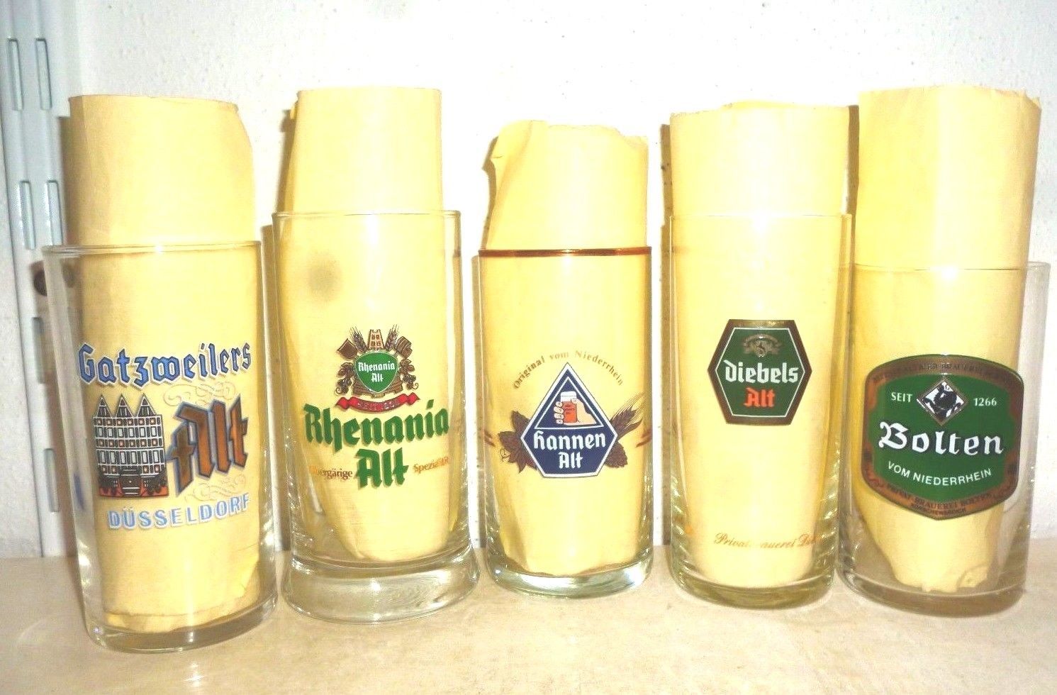 5 Gatzweiler Rhenania Hannen Diebels Bolten Altbier German Beer Glasses ...