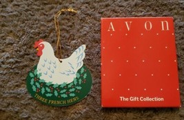 Avon 12 Days of Christmas Metal Double Sided Ornament Three French Hens - $19.80