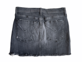 Faded Black/Gray Distressed Women Hudson Denim Mini Short Jean Skirt Sz 25 image 3