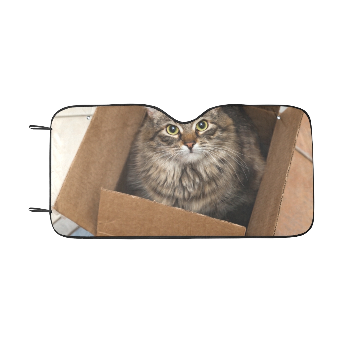 Cat Car Sun Shade For Windshield Cute Cat In Cardboard Box Pattern