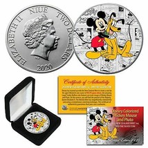 2020 NZM Nieu 1 oz SILVER MICKEY MOUSE &amp; PLUTO Disney Comic Strip Coin L... - $84.11