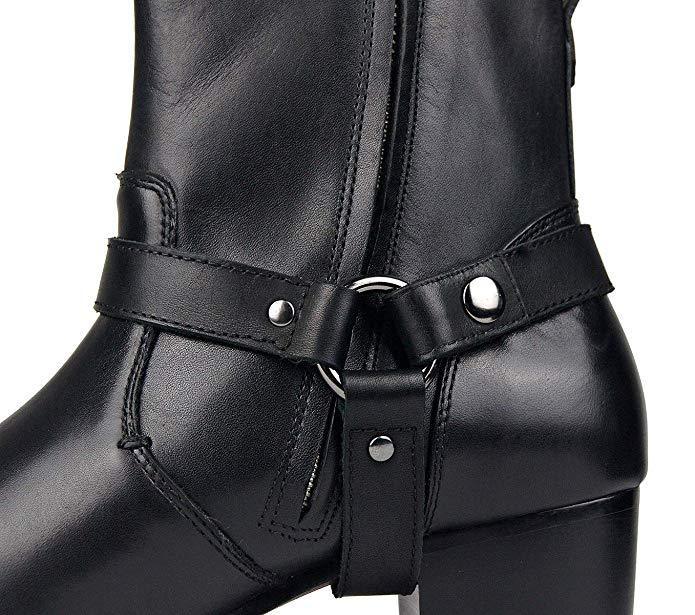 black leather ankle boots for men