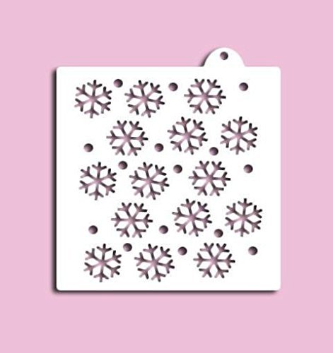 Square Snowflake Pattern Stencil
