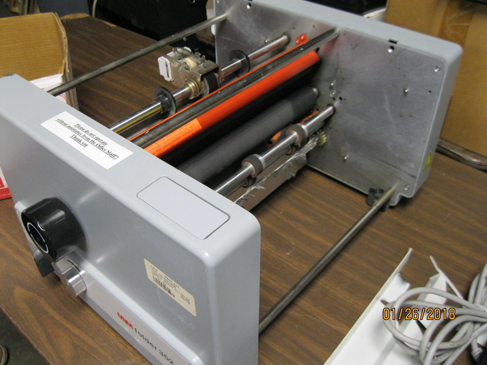 MBM 352 Professional Series Tabletop Folder Needs Rollers Sold AS