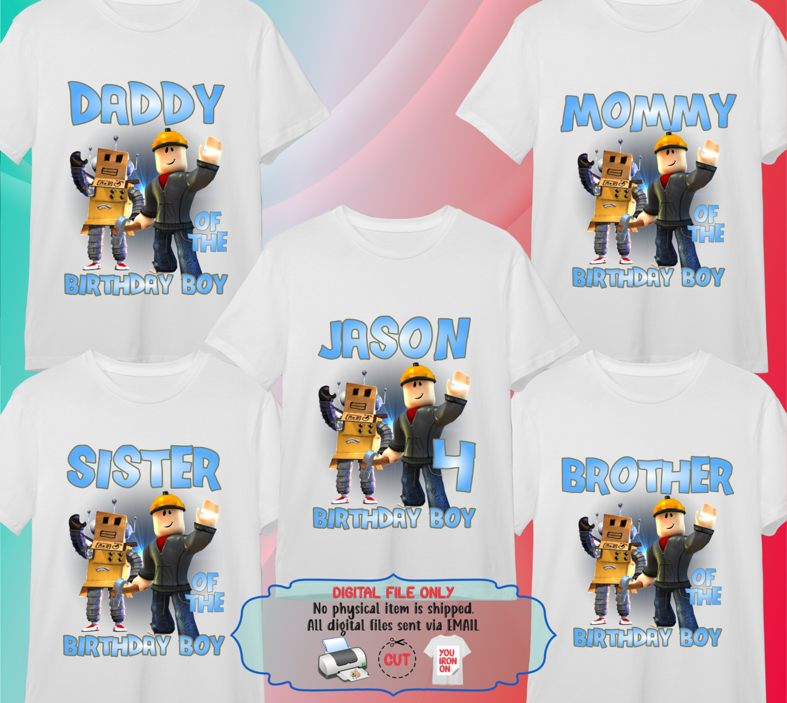 Roblox Iron On - Roblox Birthday T-Shirt - Roblox Design T-Shirt ...