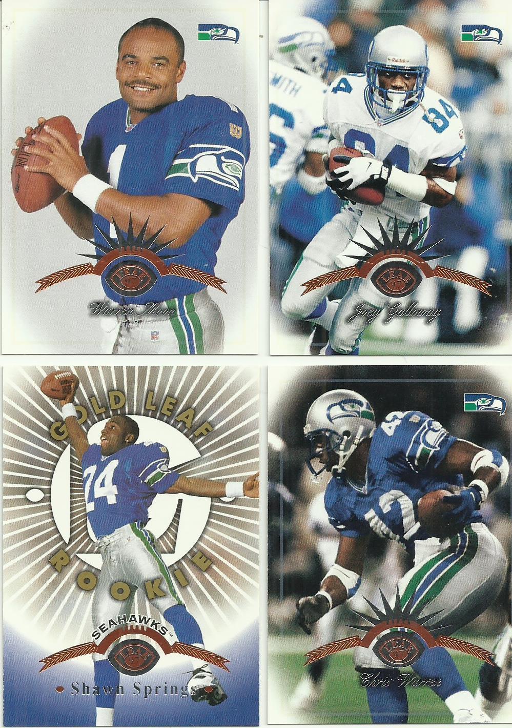 (4) 1997 Leaf (Seattle Seahawks Complete Team Set) SEE SCANS! Football Cards