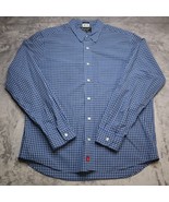 Abercrombie &amp; Fitch Muscle Shirt Adult L Blue Check Long Sleeve Button U... - $29.68