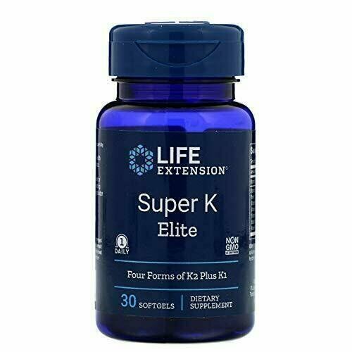 Life Extension Super K Elite Vitamin K2 trans-menaquinone/Vitamin /MK-7 30Gels