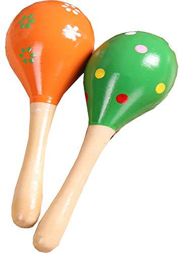 Blancho Bedding One Pair Small Wooden Rattle Handbell Sand Hammer Toy,Baby Toy H