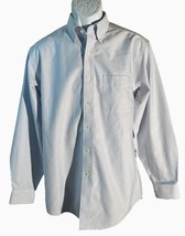 L.L. BEAN Men&#39;s Long Sleeve Button Down Cotton Shirt Blue &amp; White Size 1... - $15.47