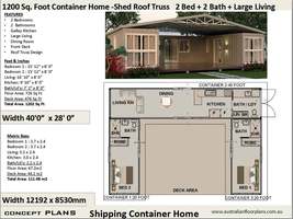 Shipping Container house plans 1200 Sq. FT | House Plans Contain PDF Hou... - $49.95