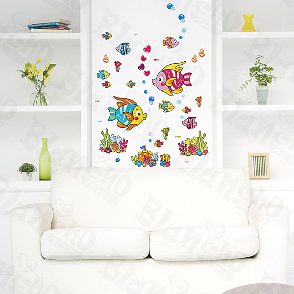Cartoon Fish-2 - Wall Decals Stickers Appliques Home Decor