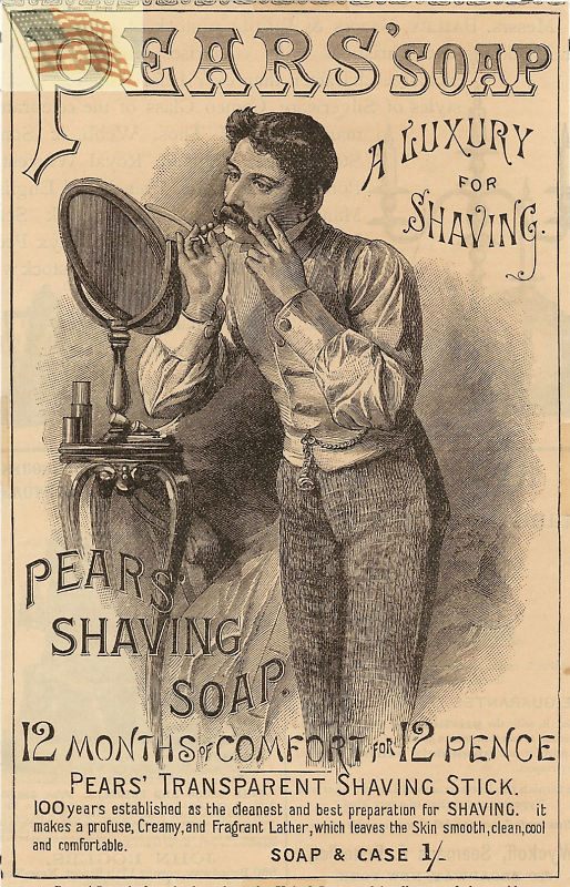 Pear's Soap - ad - Victorian Man Shaving - reproduction - Other