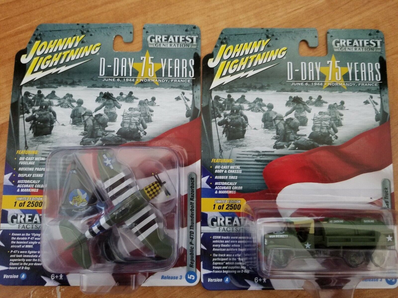 Set of Two Johnny Lightning Greatest Generation DDay 75 Years