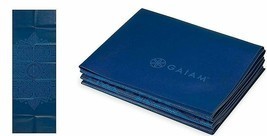 Gaiam Foldable Yoga Mat Super Compact and Ultra Lightweight Blue BRAND NEW - £29.49 GBP