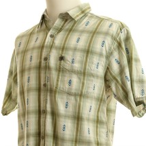 The North Face A5 Series Short Sleeve Casual Shirt Green White Plaid Blue Aztec - $16.67