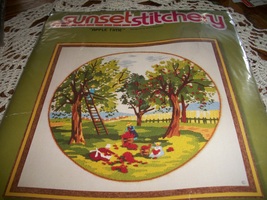 Sunset Stitchery Kit 2731~Apple Time Crewel Kit - $40.00