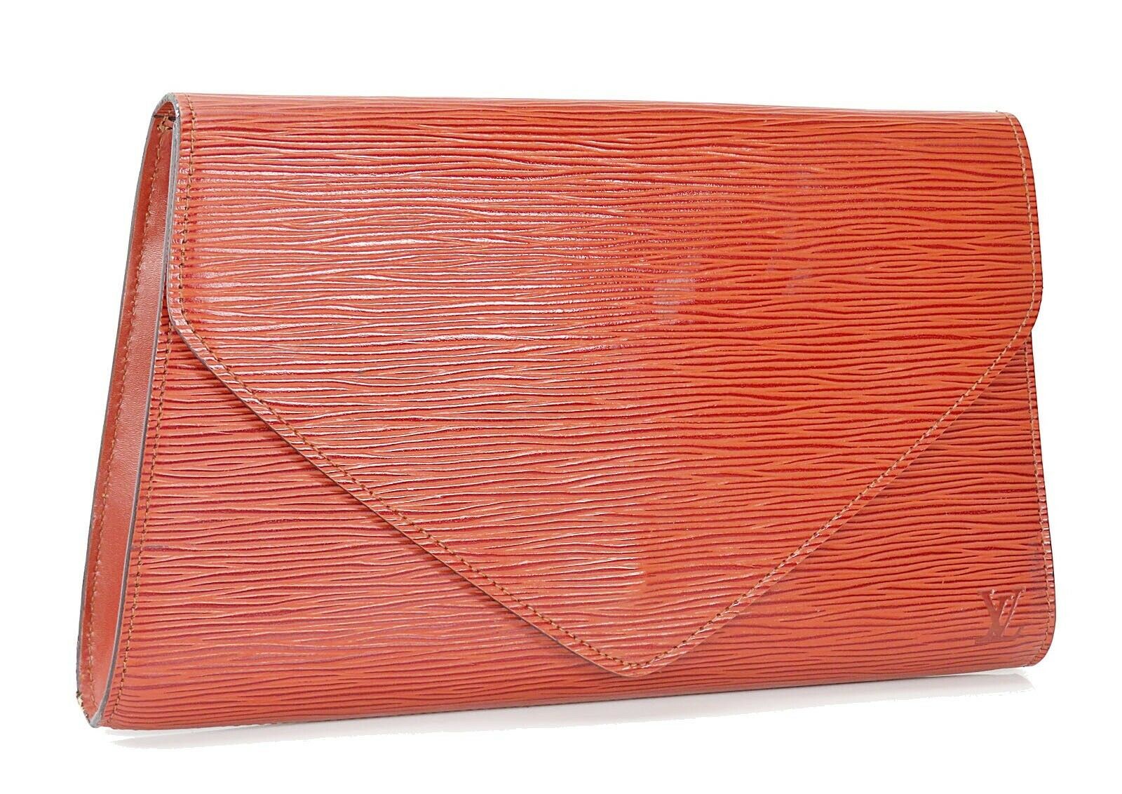 Authentic LOUIS VUITTON Art Deco Envelope Brown Epi Leather Clutch Bag #19151 - Backpacks, Bags ...