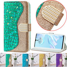 Huawei P30 P40 P20 Mate 20 P Smart Y5 Y6 Bling Glitter Leather Card Wallet Case - $62.48