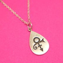 Handmade Silver Prince Musician Love Symbol Purple Rain Drop Necklace Pe... - $42.00