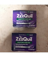 SET OF 2-ZzzQuil Nighttime Sleep Aid LiquiCaps 12 caps ea NIB EXP 10/22 - $10.99