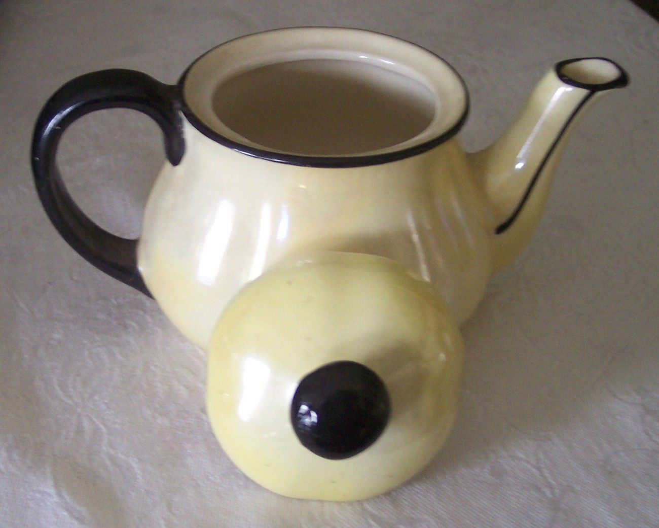 Vintage Czech Small Yellow Teapot Iridescent and 50 similar items
