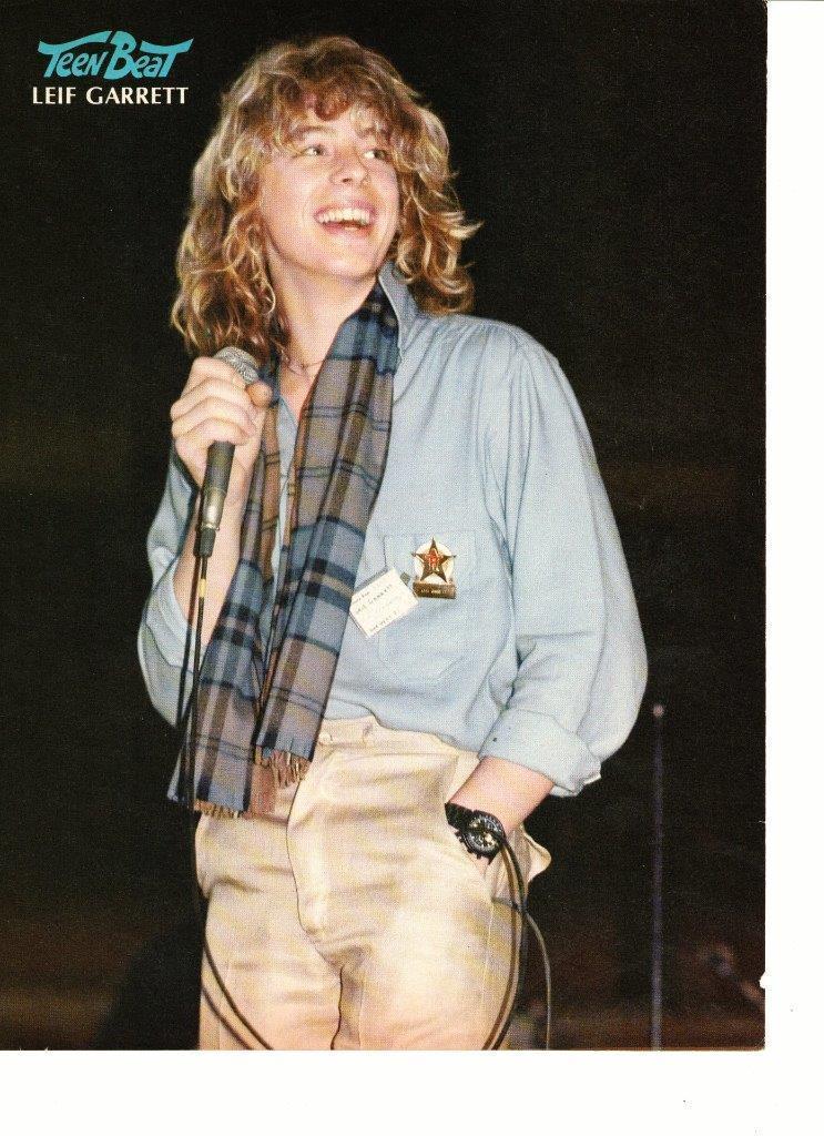 Leif Garrett Shaun Cassidy Teen Magazine Pinup Clipping Blue Scarf With A Mic Other