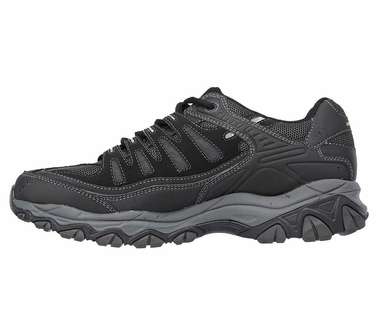 Skechers 4E Wide Width Black shoes Men's Memory Foam Leather Mesh ...