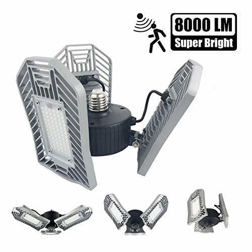 Garage Light, 80W E26 8000 Lumens Motion Sensor Garage Lights