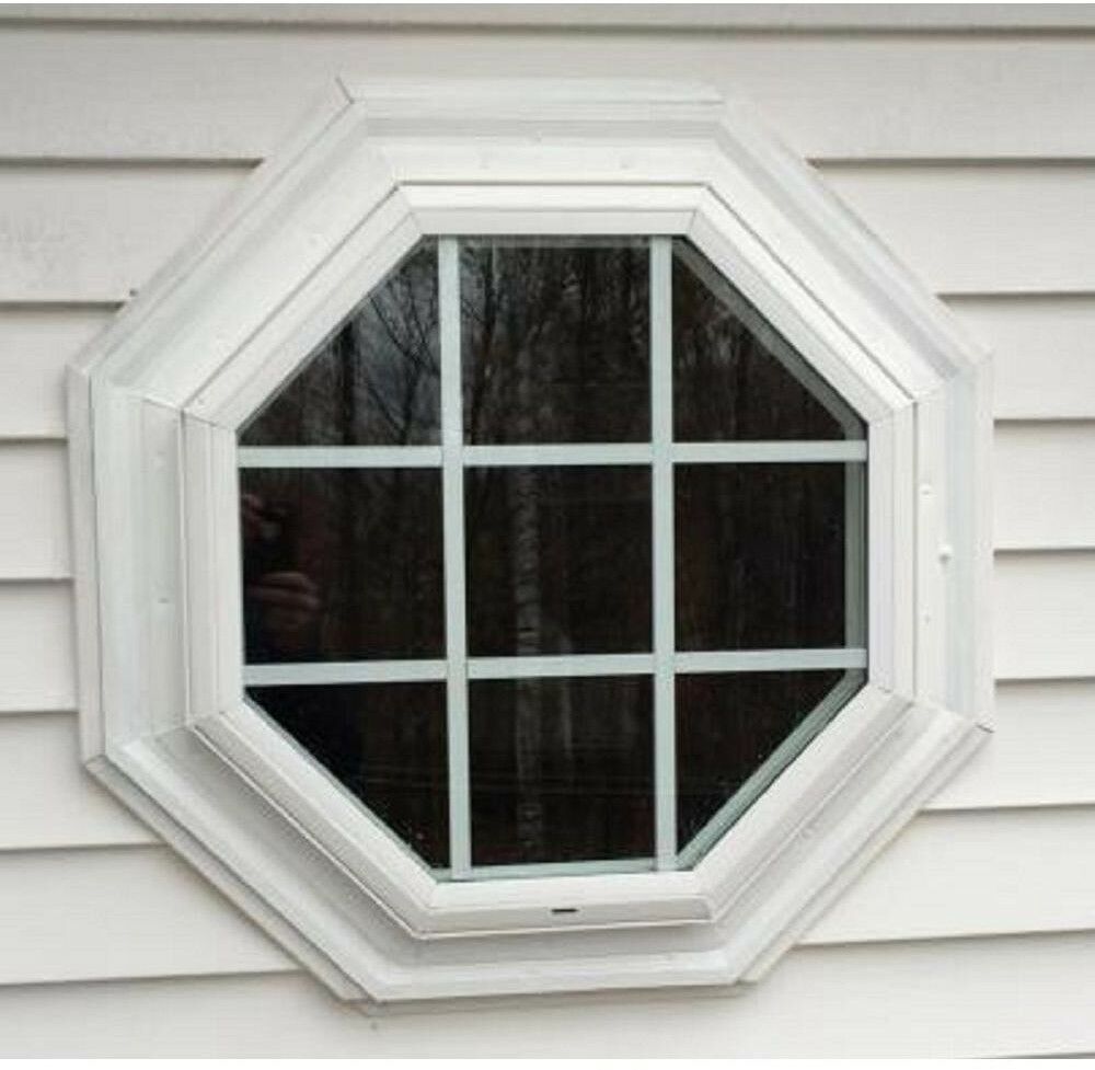 Octagon Vinyl Window 31.5 x 31.5 Insulated Glass Fully Welded Main