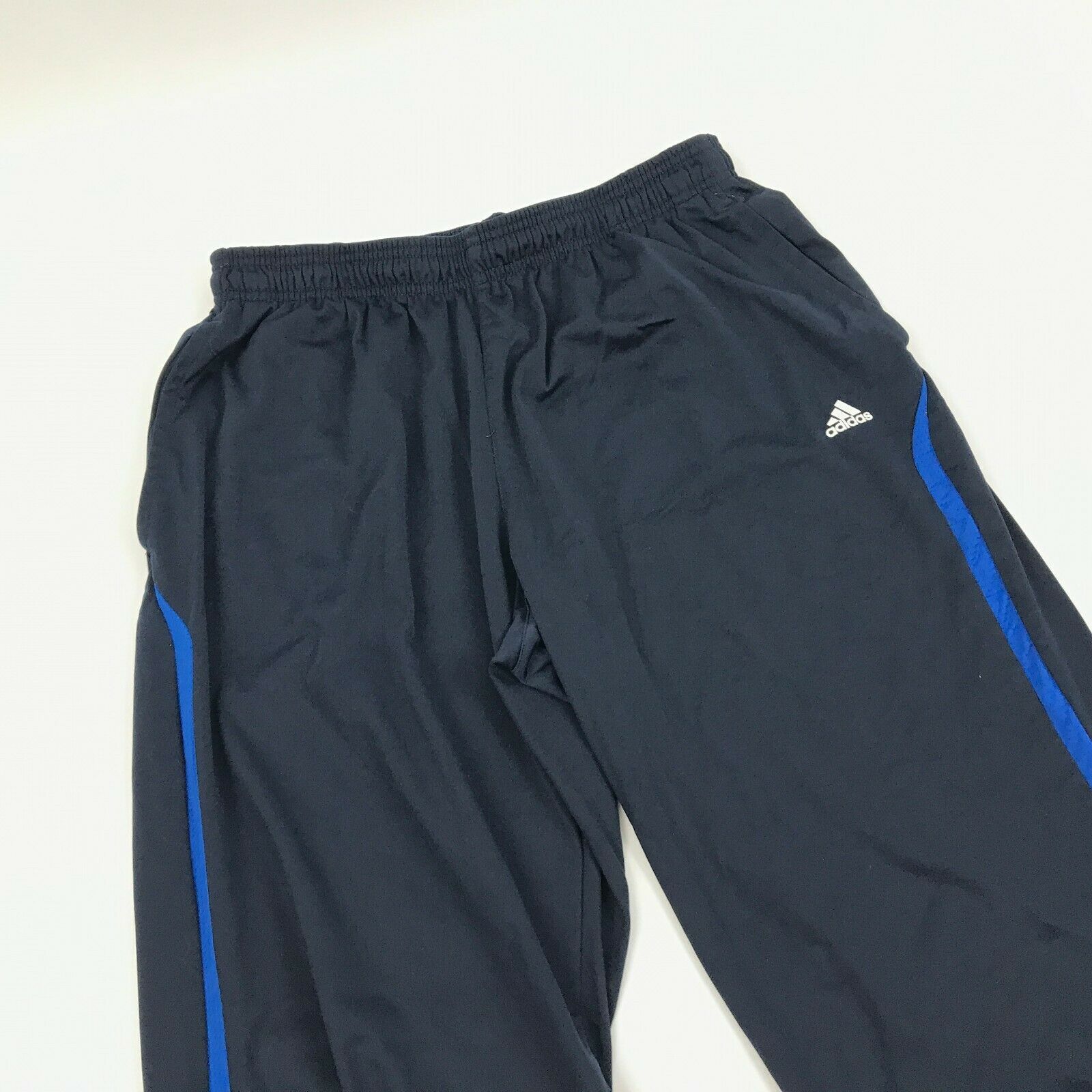 Adidas Mens Blue Workout Pants Size Large L Gym Warm Up Loose Fit ...