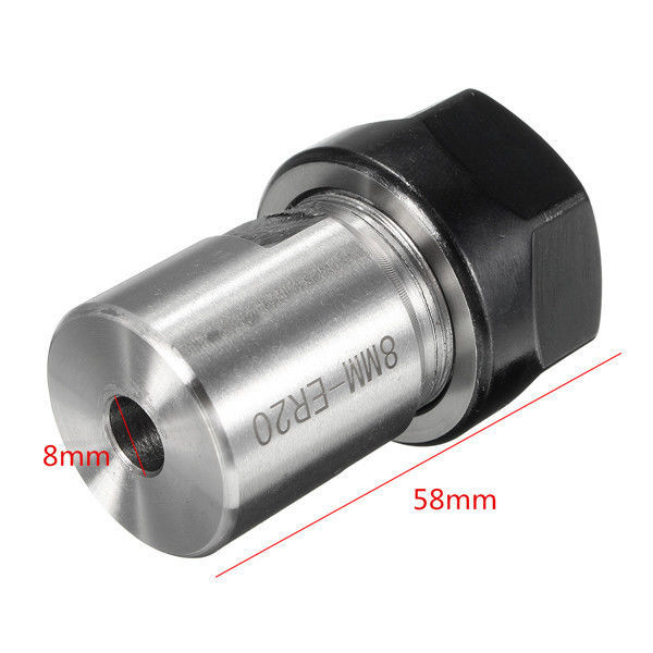 10PCS ER16 Spring Collet Set+Motor Shaft 8mm Extension Rod Holder CNC Milling