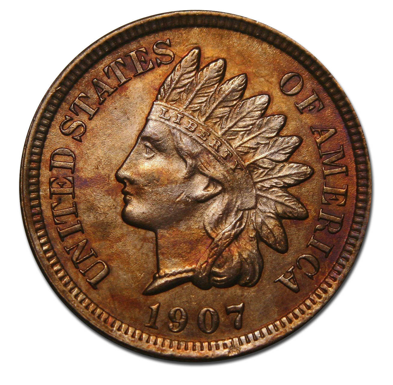 1907 One Cent Indian Head Penny Coin Lot # A 744 - Indian Head (1859-1909)