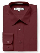 Giovanni Uomo Men's Classic Fit Burgundy Button Up Long Sleeve Dress Shirt  - L image 1