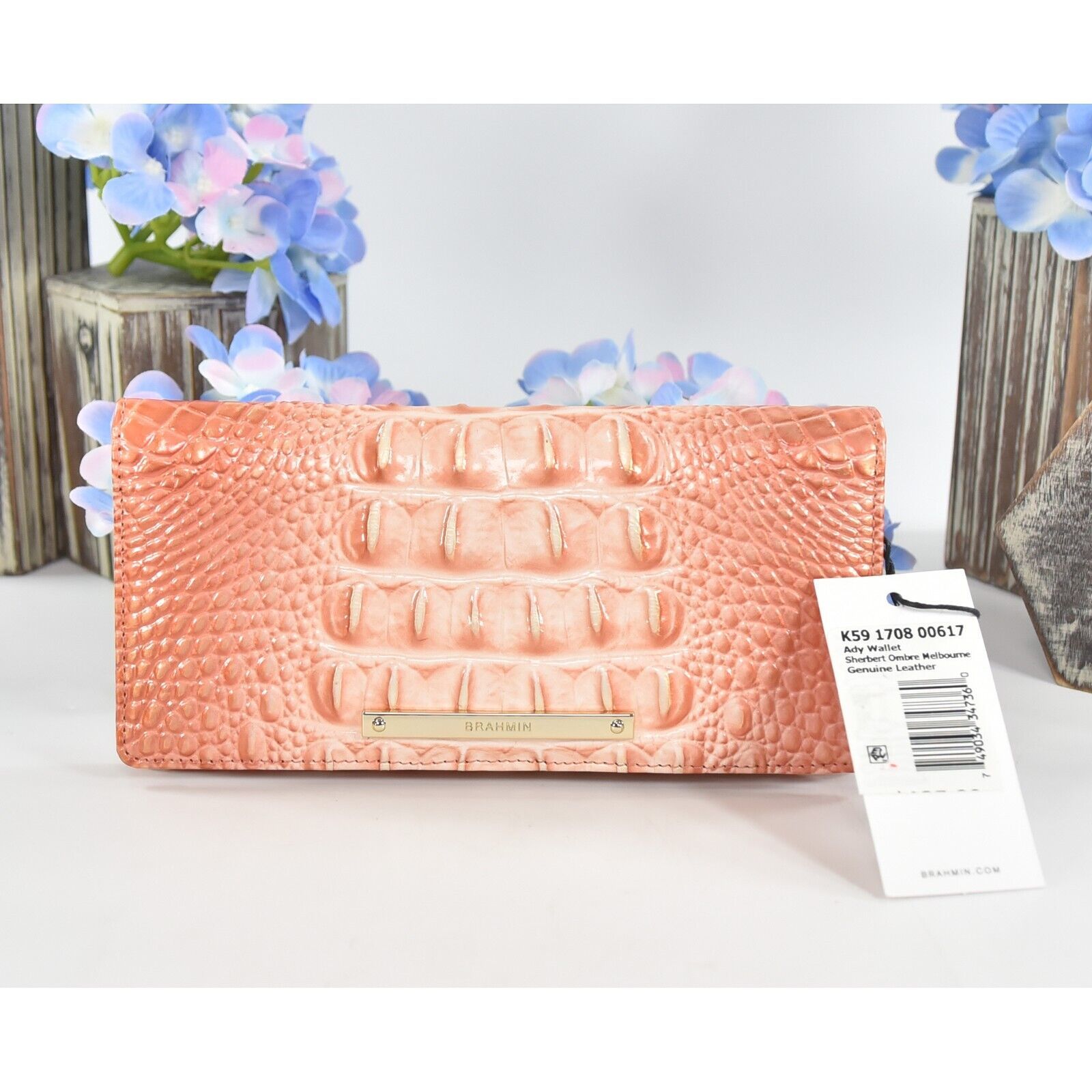 Brahmin Shebet Ombre Melbourne Leather Ady Bifold Wallet NWT