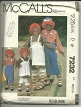 Mccall s sewing pattern 7232 men s women s costume raggedy ann raggedy andy new  1  thumb200