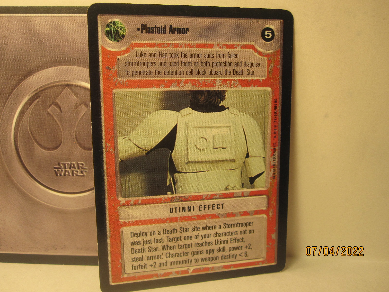 1995 Star Wars CCG Card Plastoid Armor and similar items