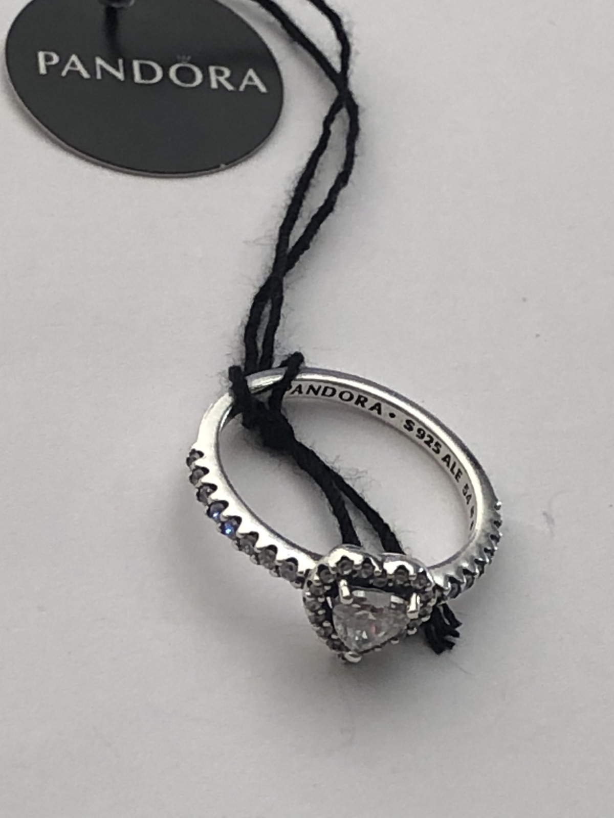 Genuine Sterling Silver Pandora Elevated Heart Ring Sz 7 Precious