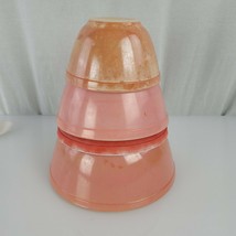 Vintage Pyrex Nesting Mixing Bowls Pink Flamingo 401 - $59.39