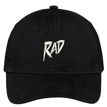 Trendy Apparel Shop Rad Embroidered Brushed Cotton Dad Hat Cap - Black - $18.99