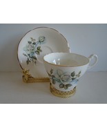 Consort Fine Bone China Tea Cup &amp; Saucer England Gorgeous White Roses SH... - $14.99